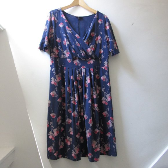 Lands End Cotton Modal Fit & Flare Dress XL - Picture 3 of 6